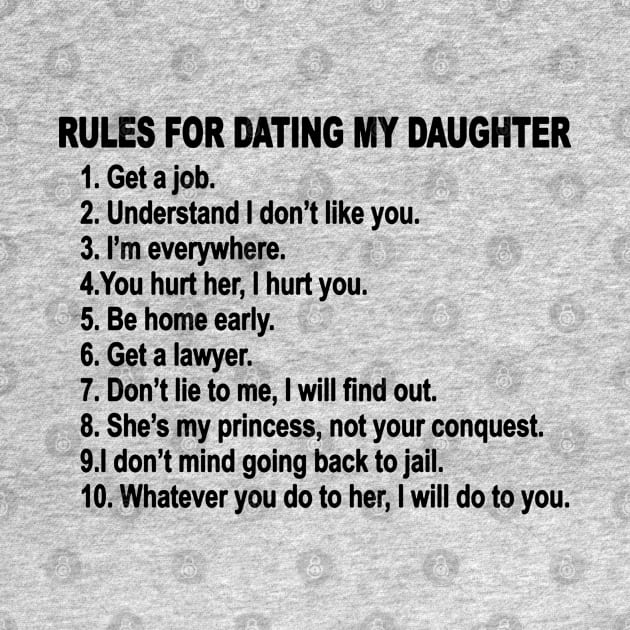 Rules For Dating My Daughter Father's Day by Skower